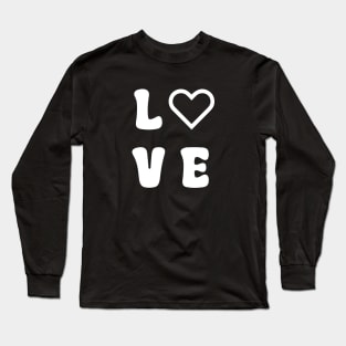 Love Heart White Long Sleeve T-Shirt